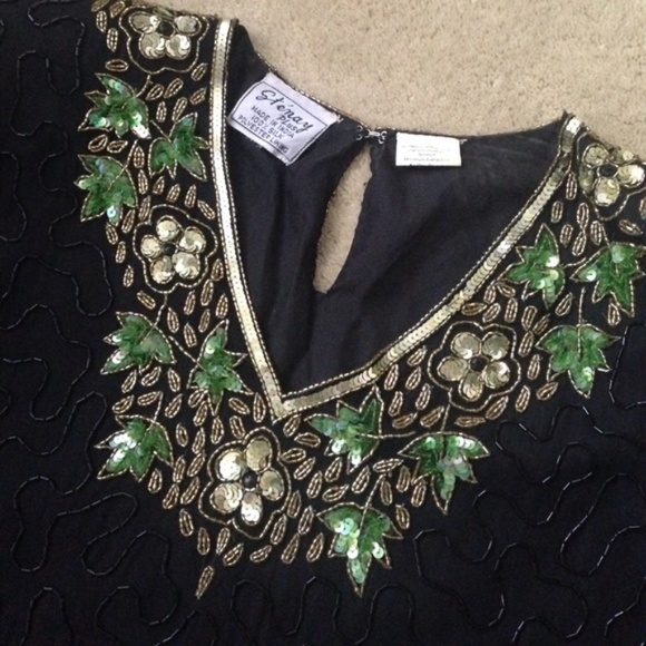Vintage Stenay sequin and beaded silk top - Picture 9 of 16